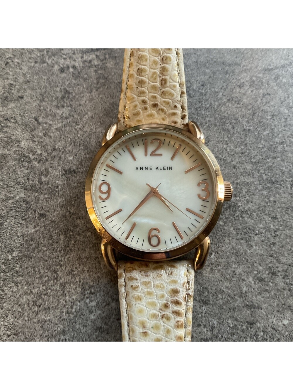 Anne Klein Womens Watch AK/1288 40mm Rose Gold Tone Case MOP Dial Bin T